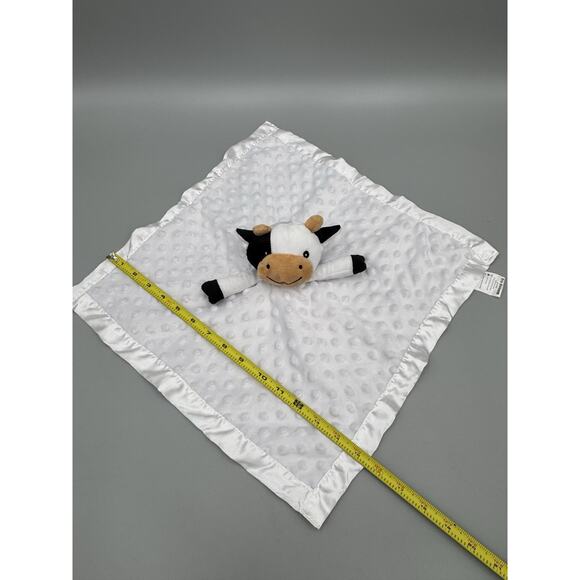 Pro Golem Black & White Cow Lovey Plush Satin Trim Security Blanket - Picture 3 of 6